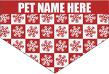 Snowflake Chequerboard Pet Bandana (CAN BE CUSTOMISED)