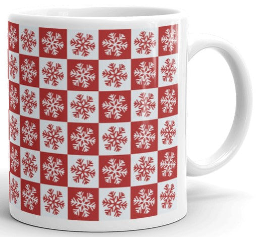 Snowflake Chequerboard Mug