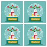Snowman and Presents Snowglobe Coaster