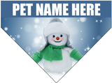 Snowman with Green Scarf Pet Bandana