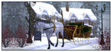 Snowy Horse and Carriage Key Hanger/Key Holder