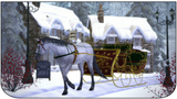 Snowy Horse and Carriage Ladies Faux Leather Purse