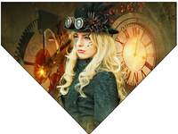 Steampunk Woman with Cog and Clock Pet Bandana (CAN BE CUSTOMISED)