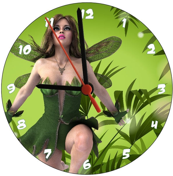The Fairy Of The Ferns Fantasy Art Round Clock