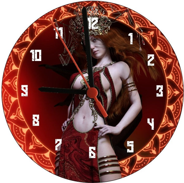The Ivory Queen Fantasy Art Round Clock