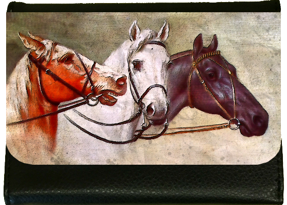 Three Horses Heads Ladies Faux Leather Purse