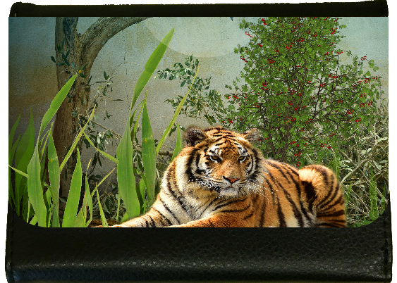 Tiger in the Grass Ladies Faux Leather Purse