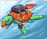Turtle with Jetpack Mousepad
