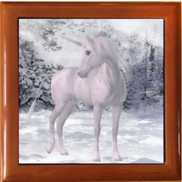 Unicorn in the Snow Keepsake Box / Memory Box / Trinket Box / Jewellery Box