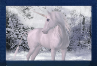 Unicorn In the Snow Blue Nylon Wallet