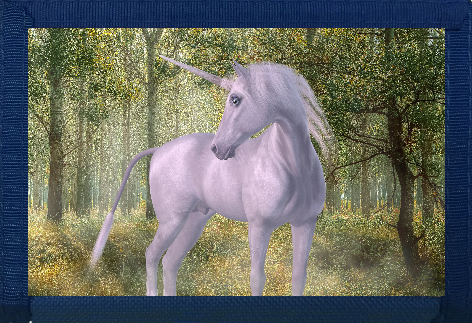 Unicorn in the Meadow Blue Nylon Wallet