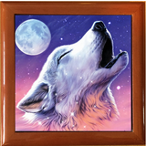 White Wolf Howling Keepsake Box / Memory Box / Trinket Box / Jewellery Box