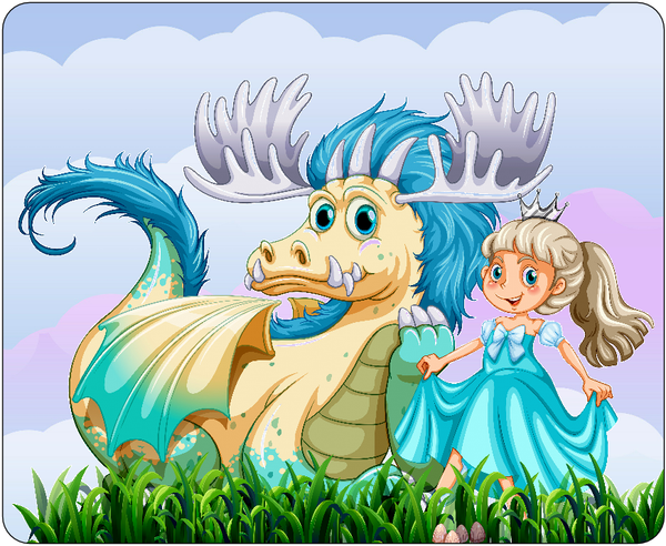 Young Princess and Dragon Mousepad